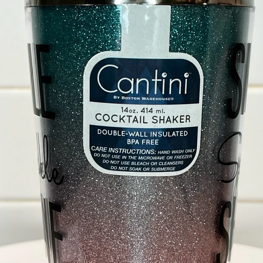 Cantini Colorful Cocktail Shaker 14oz Double Wall BPA Free